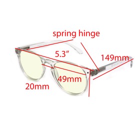 ColorViper basic square computer Amber tinted lenses reader Unisex spring temple Reading Glasses many sizes (medium shiny clear/light Amber tinted, 1.50)