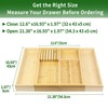 VaeFae Bamboo Kitchen Drawer Organizer, Wooden Utensil Tray with Multiple