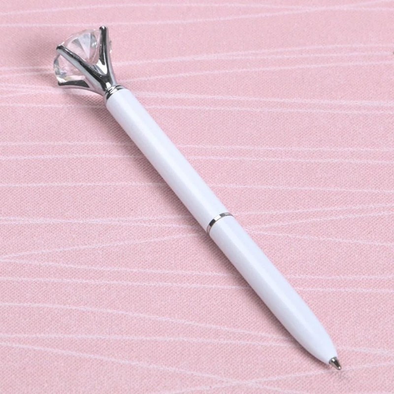 Quality Metal Diamond Ballpoint Pen. Funky Design Modern Pen, Free
