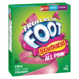 General Mills Betty Crocker, Fruit by The Foot, Starburst All Pink, 6 Count, 128g/4.5oz,(Bo