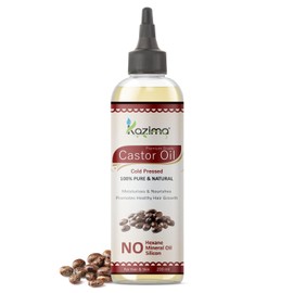 Generic KAZIIMA Cold Pressed Extra Virgin Castor Oil for Hair Growth | Moisturizes Skin and Reduces Wrinkles | 100% Pure Castor Oil Cold Pressed for Skin and Hair | 200 ml
