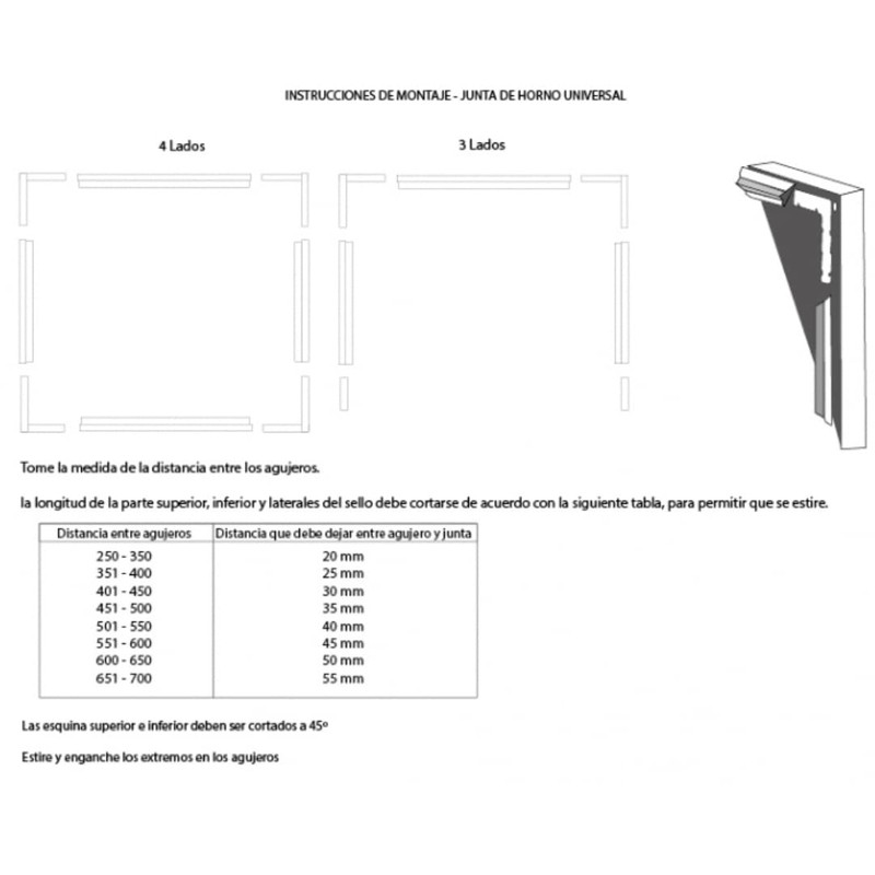 ALGOMAS® Universal Oven Seal Kit 6 Metal Couplings 2m Includes