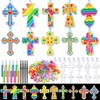 Sonwyoung 30 Sets Cartoon Cross Suncatchers Craft Kits, Christian DIY