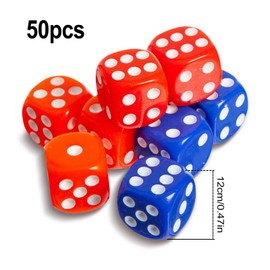 saijer Dice Set, 50 Pieces 12 mm Game Dice Glow in the Dark Dice Dice 12 mm Cube Large Eye Cube Cube Novelty Dice Set Cube Six Sides Standard Dice for KTV Bar Family Party