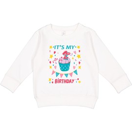 inktastic Colorful Cupcake and Confetti Girls 2nd Birthday Toddler Sweatshirt 3T White 41e1e