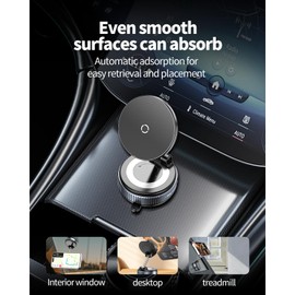 oricarmes Spinning Vacuum Magnetic Phone Holder 15W Fast Wireless Charger for All Smartphones & All Car Models Holds Like Glue on Bumpy Roads! FCC Certified car Phone Mount Magnetic