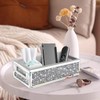 Wocred Bathroom Basket Toilet Tank,Crushed Diamond Mirrored Bathroom Tray Wall-Mounted,Silver
