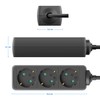 deleyCON 3-Way Power Strip with Flat Connector Power Strip for
