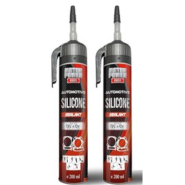 Professional Automotive Silicone Sealant, 2 Pack, 6.76 fl oz Each, pressurizes Easy to use Design Tubes, Black Valve Gasket, Engine Gasket Sealer