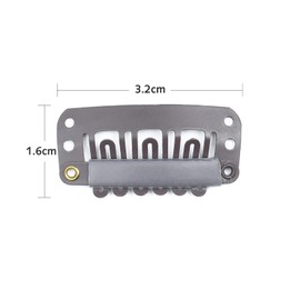 Luxiremi Wig Clips Brown Pack of 50 Kit with Needles and Thread U-Shaped Metal Clips 6 Teeth Comb Clips for Hair Extensions Clip for Extensions