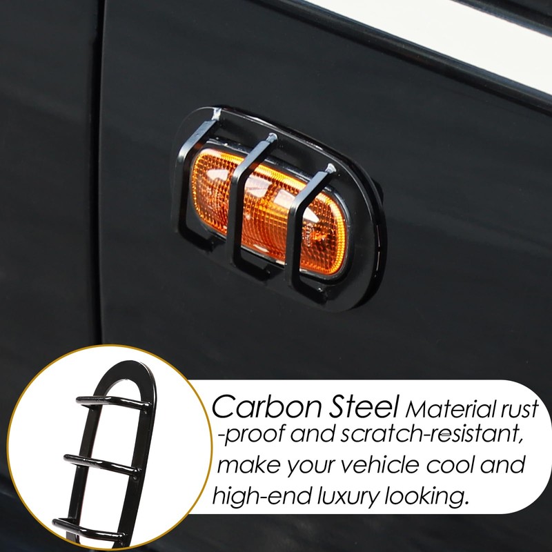 Heutamo Front Fender Side Marker Light Covers Guard Trims Compatible