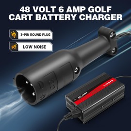 Nakkaa 48 Volt 6 Amp Golf Cart Battery Charger with 3-Pin Round Plug Compatible with DS Golf Cart