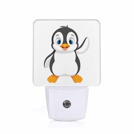 LED Night Light,Cute Cartoon Penguin LED Night Light Plug into Wall with Dusk to Dawn Light Sensor White Energy Efficient Nightlight for Bedroom Bathroom Hallway Living Room Kitchen