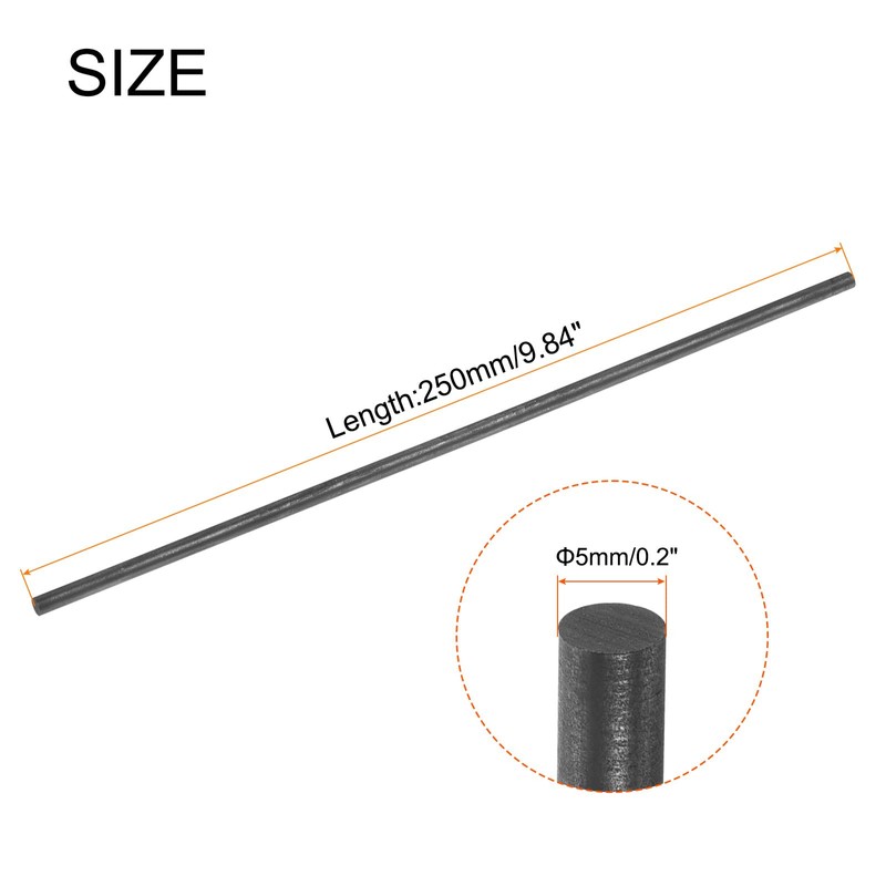 QUARKZMAN Graphite rod, graphite stirrer rod cylinder rod, carbon rod,