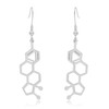 Estrogen Molecule Stainless Steel Dangle Earrings (Silver)
