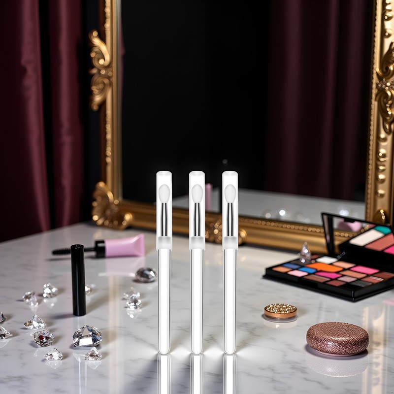 3Pcs Silicone Lip Brush,Silicone Lip Brush Makeup Brushes With Dirt-proof