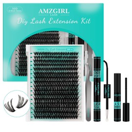 Lash Extension Kit,DIY Individual Lashes Clusters Kit,Lash Bond And Seal,Lash Remover For Eyelashes Extensions,Lash Applicator Tool For False Eyelash Cluster Kit 320Pcs At Home(50D,D-Mix9-16|Kit)