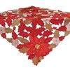 Christmas Winter Poinsettie Poinsettie Embroidery Polyester Tablecloth Approx. 85 x