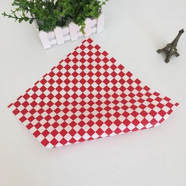 100 Sheets Sandwich Paper Wrap 12 x 12 Inch Red and White Checkered Dry Wax Paper Serving Food Basket Liners Deli Paper Food Wrapping Paper Baking Parchment Dry Wax for Restaurants Barbecues Picnics