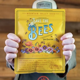 Wildflower Seeds Bulk, 2 Oz. 80,000+ Seeds – Save The Bees Mix with 19 Non-GMO Varieties – Bee Friendly & Pollinator Wildflower Seed for Planting