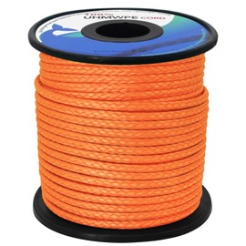 emma kites Orange 2mm UHMWPE Braided Cord Spliceable Utility Cord DIY Leash Tent Tarp Guyline Hammock Ridgeline Whoopie Sling Bear Bagging for Camping Backpacking Survival Boating 100Ft 1000Lb