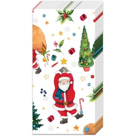 IHR Ideal Home Range Pocket Tissues 4-Ply Facial Tissue Pack, 10-Count, Santa's Look, 1-Pack Only