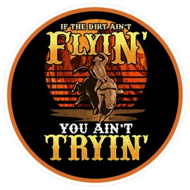 CafePress Rodeo Bull Riding Medium Die Cut Sticker, 5.75" x 5.75" Matte Finish