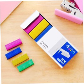 800Pcs Mini Color Staples DIY Shop Stapler Refills Standard Book Staples Mini Color Staples Office Staples(24/6mm)
