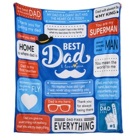 Gifts for Dad Blanket, Birthday Gifts for Dad, Christmas Dad Gifts from Daughter Son, Best Dad Ever Gifts, Gifts for Dads Who Have Everything, Soft Flannel Throw Blanket for Dad 60" x50"