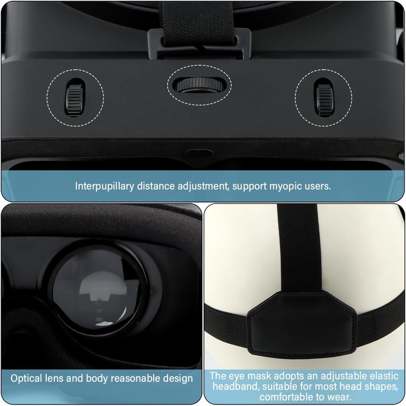 3D VR Headset, Virtual Reality 3D Glasses VR Headset Goggles
