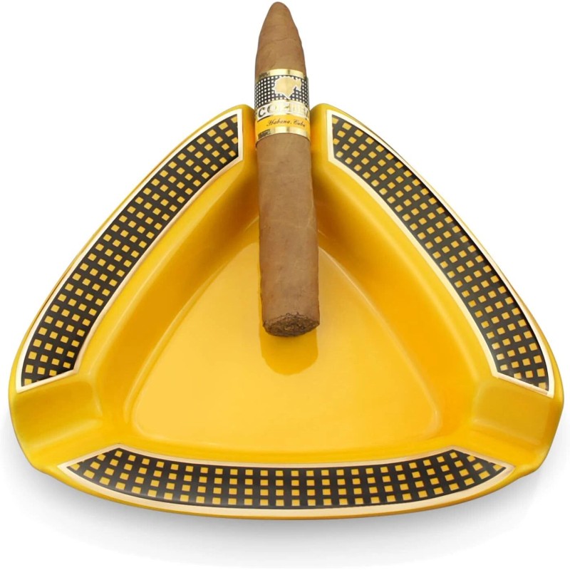 CIGARFEAST Cigar Ashtray Triangle- Large Rest Outdoor Cigars Ashtray for