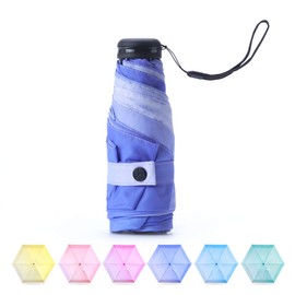 RUMBRELLA Mini Umbrella, Teflon Purse Umbrella with 99% UV Protection Travel Umbrella, Gradient Purple