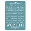 Quote"Worth it" Metal Wall Sign Plaque - Inspirational Motivational House