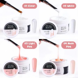 Kit Gel De Construcción Profesional Para Uñas Manicura 4pz F                                                                                          