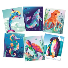 BOX CANDIY Ocean Animal Friends Sticker by Number Book with Six Pictures to Make and Enjoy