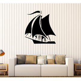 DesignToRefine Vinyl Wall Stickers Ship Journey Yacht Travel Kids Room Decoration Decal (248ig) White