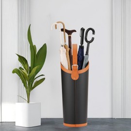 ELPMD Faux Leather Large Umbrella Holder Entryway，Modern Black Umbrella Rack Stand Indoor