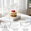 Axigundaone 60 Pcs Clear Cupcake Boxes Single 3.5 Inch, White