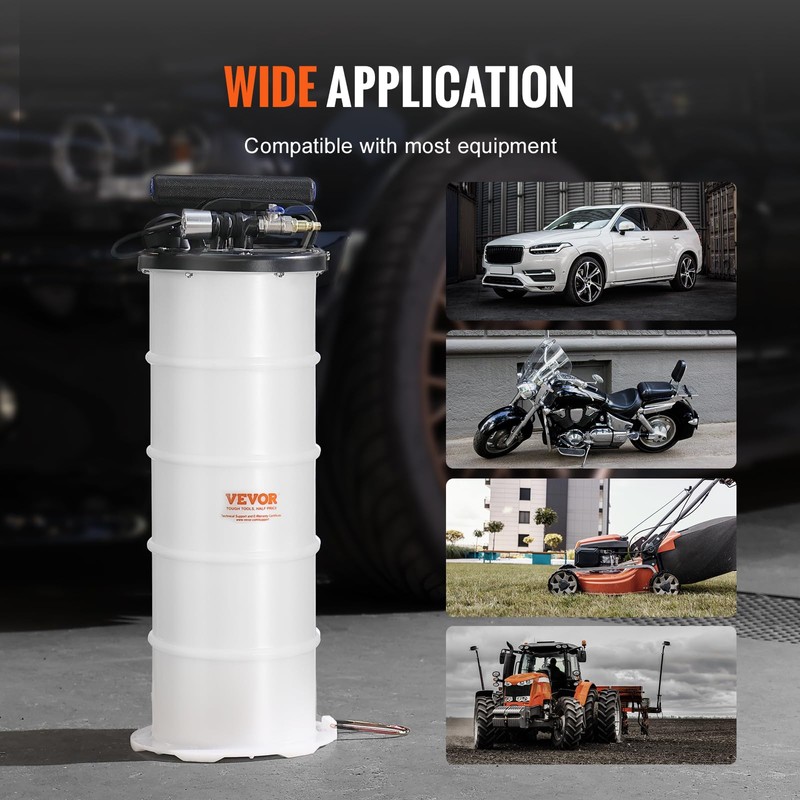 VEVOR 6.5L Pneumatic/Manual Oil Extractor Pump, Fluid Extractor Pump for
