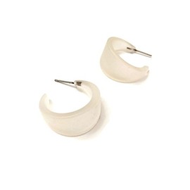 Frosted Clear Acrylic Hoop Earrings | Vintage Lucite Small Marilyn Hoops - MARS-CL-2