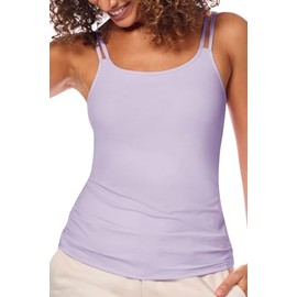 Amoena Womens Valletta Leisurewear Pocketed Camisole Mastectomy Top with Built-in Shelf Bra/Breast Support Lavender 8