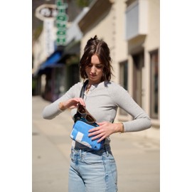 Rareform Zion Sling Bag in Blue | Durable, Lightweight Crossbody Sling Bag | Handcrafted from Repurposed Billboard Vinyl, Water-Resistant & Easy to Clean | One-of-a-Kind (Colors May Vary)