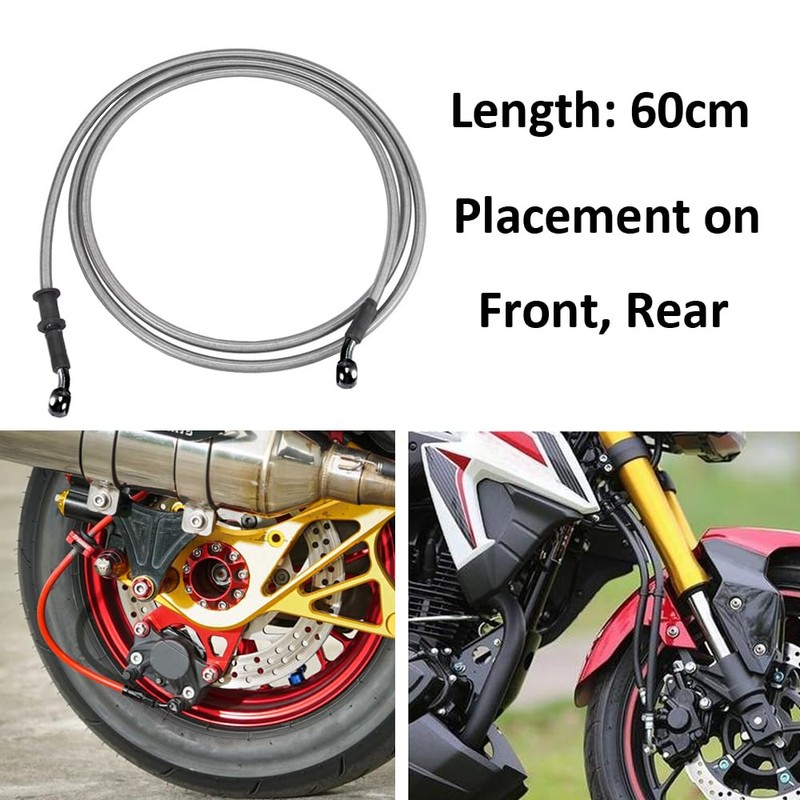 MOCNT 60 cm Motorcycle Brake Hose, Motocross Brake Line, Brake