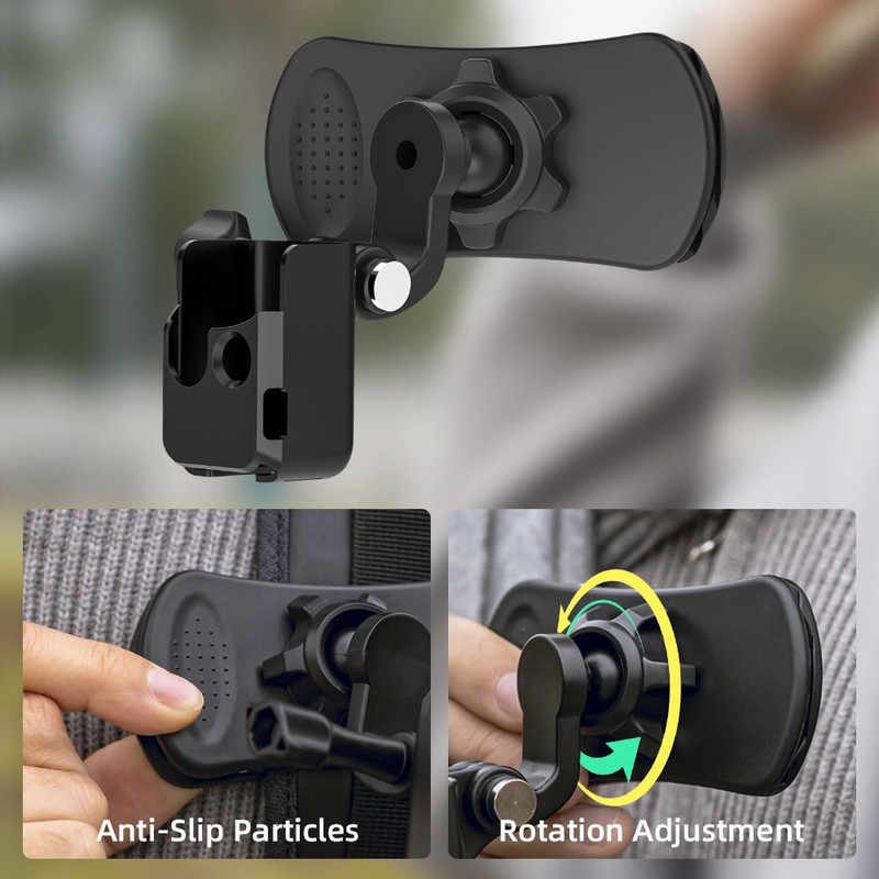 SUREWO 360° Rotating Backpack Strap Mount, Quick Clip Mount (with