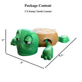 Turtle Coaster Funny, 3D Sea Turtle with Funny Expression on Coaster, Stress Relief Gift Idea Turtle Cup Holder