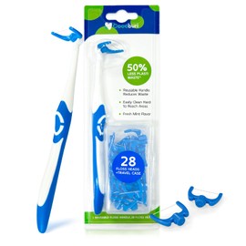 COCOBURI Extra Clean Dental Floss Kit|Professional Oral Care Flosser|Ergonomic Handle|BPA Free|Mint|One Flosser & Flosser Refill Head 29 ea