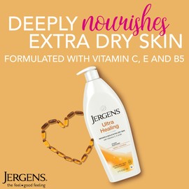 Jergens Ultra Healing Lotion for Extremely Dry Skin, Moisturizer to Relieve and Repair Rough Spots, Improves Skin Texture, Hand and Body Lotion with Vitamins E, C, & B5, 21 Oz (Pack of 3)