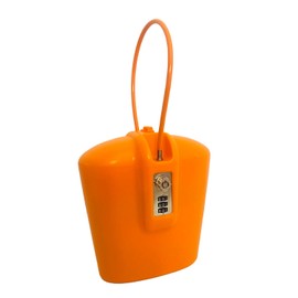 SAFEGO - Caja de seguridad portátil para interiores y exteriores con llave y acceso combinado (naranja)