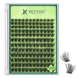 KEYYOU Lash Clusters 3D Effect Eyelash Clusters 120pcs D Curl Wispy Lashes Cluster Lashes 8-16MIX Natural Soft DIY Lash Extension at Home(PuffSilk V3D03-D-8-16MIX)