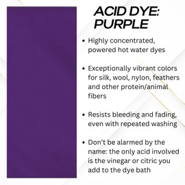 Jacquard Acid Dye 1/2oz Jar Purple - Acid Dye for Wool, Silk, Alpaca, Feathers, Cosplay Wigs and Nylon - Powder Wool Dye for Full Coverage Dyeing - Vibrant Acid Silk Dye